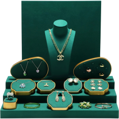 FADELI Custom Store Display Deluxe Microfiber Fashion Jewelry Display Rings Pendants Earrings Display Set