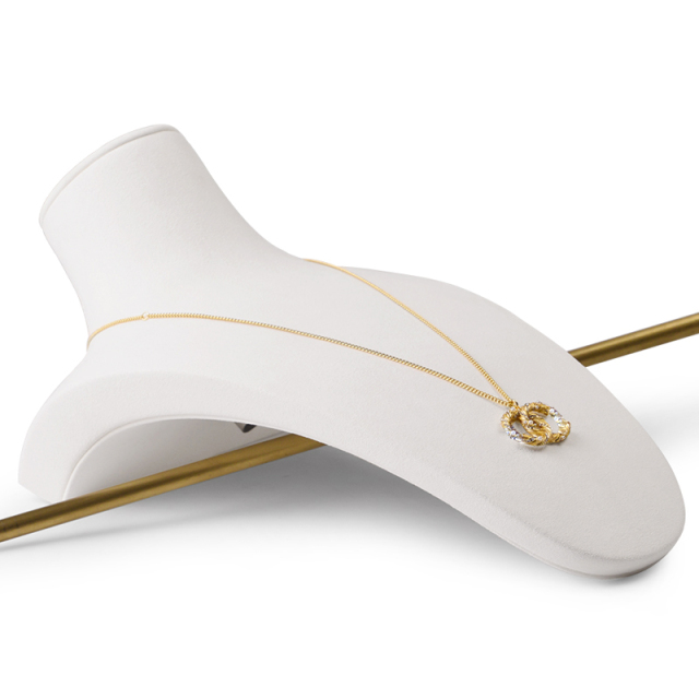 FADELI Wholesale Custom Luxury White Microfiber Jewelry Shop Counter Showcase Jewellery Mannequin Necklace Bust