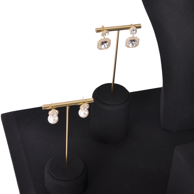 FADELI Deluxe Customized Microfiber Jewelry Rack Set Store Use Display Stand for Rings Earrings Necklaces