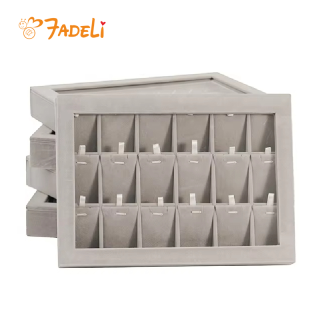 FADELI Custom Velvet + Acrylic Trays Available for Men's Watches and Rings Jewelry Women Jewelry Display Tray Set