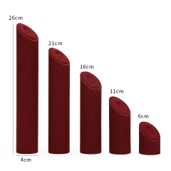 FADELI Luxurious Wine Red Ultra-fine Jewelry Display Props Necklace Ring Bracelet Display Stand Window Jewelry Rack Metal Jewelry Stand