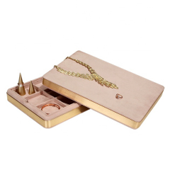 FADELI Jewelry Display Tray Luxury Suede Leather Metal Jewelry Necklace Bracelet Earring Ring Display Tray