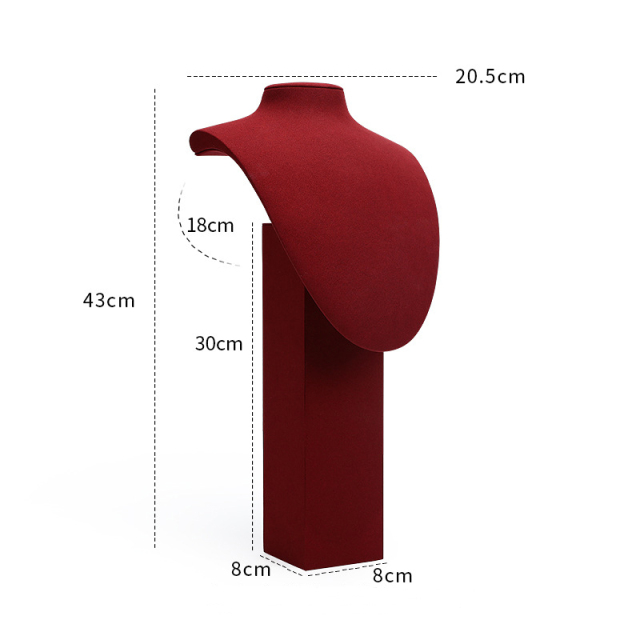FADELI Luxurious Wine Red Ultra-fine Jewelry Display Props Necklace Ring Bracelet Display Stand Window Jewelry Rack Metal Jewelry Stand