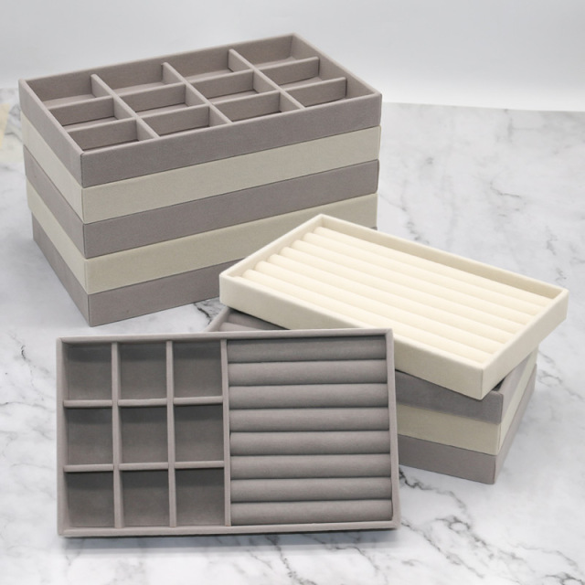 FADELI Factory Wholesale Velvet Jewelry Tray Quality Display Trays for Rings Pendant Bracelet for Show Case