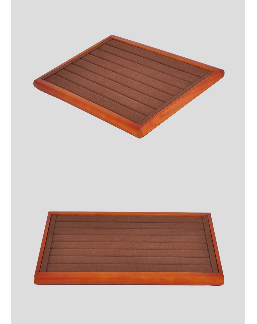 FADELI Wholesale Custom Wooden Grain Tray for Pendant Ring Bracelet Display Stackable Jewelry Tray