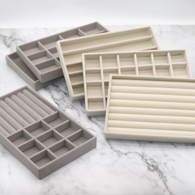 FADELI Factory Wholesale Velvet Jewelry Tray Quality Display Trays for Rings Pendant Bracelet for Show Case