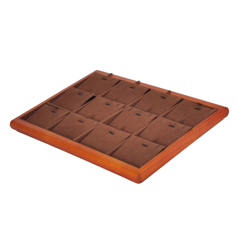FADELI Wholesale Custom Wooden Grain Tray for Pendant Ring Bracelet Display Stackable Jewelry Tray