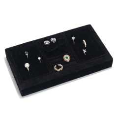 FADELI Magnet Jewelry Display Trays Showcase Holder Closet Dresser Drawer Organizer Ring Earring Stackable Velvet Jewelry Trays