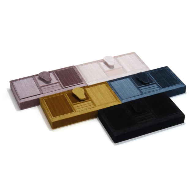 FADELI Magnet Jewelry Display Trays Showcase Holder Closet Dresser Drawer Organizer Ring Earring Stackable Velvet Jewelry Trays