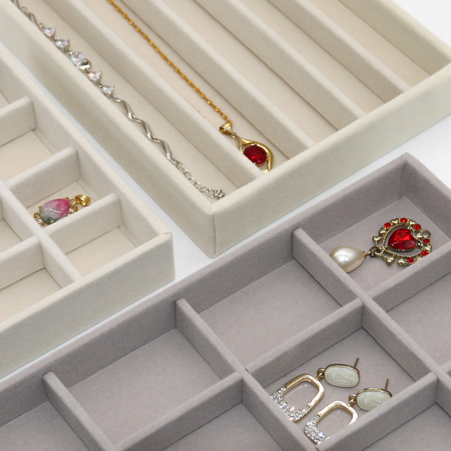 FADELI Factory Wholesale Velvet Jewelry Tray Quality Display Trays for Rings Pendant Bracelet for Show Case