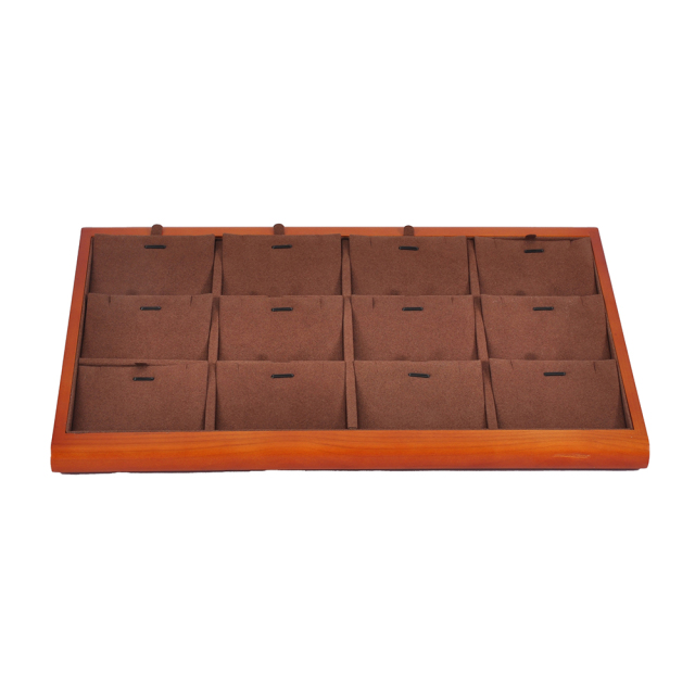 FADELI Wholesale Custom Wooden Grain Tray for Pendant Ring Bracelet Display Stackable Jewelry Tray