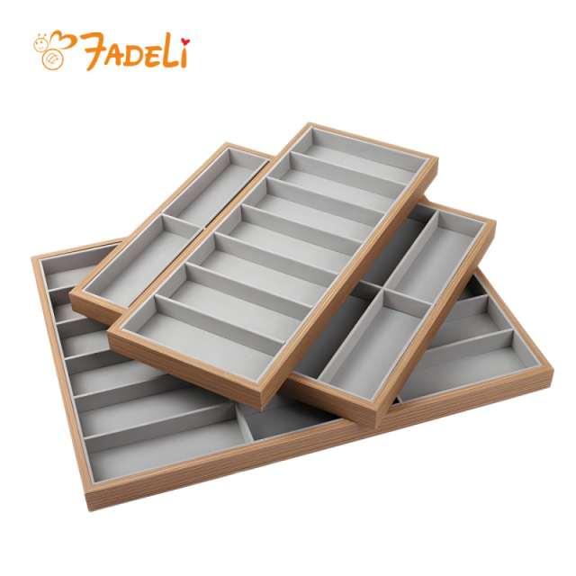 FADELI High Quality Eyewear Store Counter Sunglasses Shelves Display Prop 7 12 18 Grids Sunglasses Decoration Trays Wood Jewelry Tray