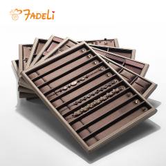 FADELI Fancy Jewelry Display Props Leather Jewelry Trays Counter Windows Storage Jewelry Racks Necklace Stud Earrings Display Plates