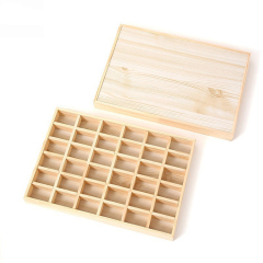 FADELI Custom Logo Solid Wood Jewelry Tray Pine Wood 6 12 24 36 Grids Storage Tray Bangle Bracelet Ring Charms Display Tray in Stock