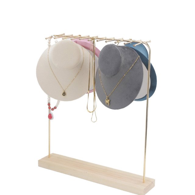 FADELI Super Soft Flannelette Window Showcase Necklace Jewelry Display Props High-Grade Velvet Jewelry Bust with Hanger on Back