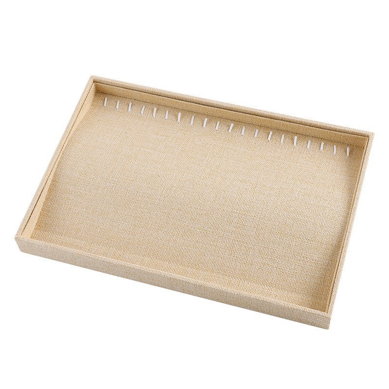 FADELI Wholesale Linen Bracelet Tray Gray Black Necklace Jewelry Storage Tray Custom Leather Velvet Jewelry Bracelet Display Tray