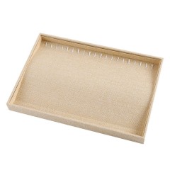 FADELI Wholesale Linen Bracelet Tray Gray Black Necklace Jewelry Storage Tray Custom Leather Velvet Jewelry Bracelet Display Tray
