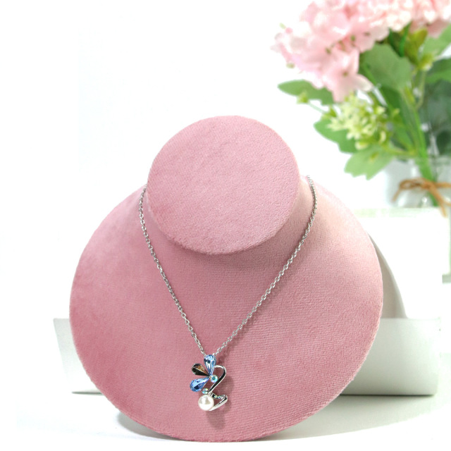 FADELI Super Soft Flannelette Window Showcase Necklace Jewelry Display Props High-Grade Velvet Jewelry Bust with Hanger on Back