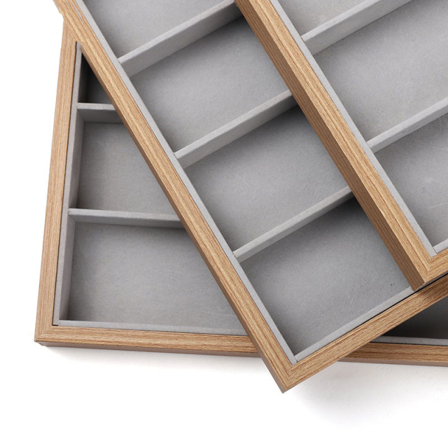 FADELI High Quality Eyewear Store Counter Sunglasses Shelves Display Prop 7 12 18 Grids Sunglasses Decoration Trays Wood Jewelry Tray