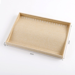FADELI Wholesale Linen Bracelet Tray Gray Black Necklace Jewelry Storage Tray Custom Leather Velvet Jewelry Bracelet Display Tray