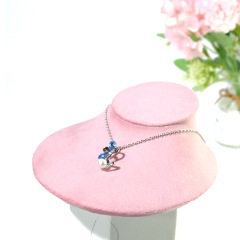 FADELI Super Soft Flannelette Window Showcase Necklace Jewelry Display Props High-Grade Velvet Jewelry Bust with Hanger on Back