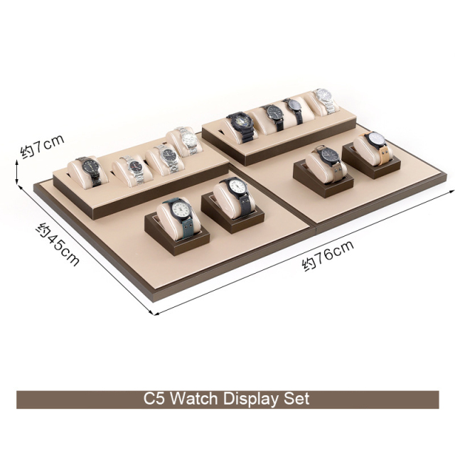FADELI High Quality Leather Watch Stand Display Set Showcase Counter Jewelry Display Watch Display Stand for Retail Store