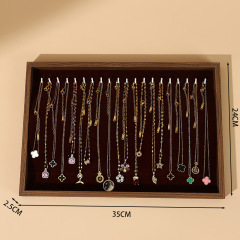 FADELI Wholesale Linen Bracelet Tray Gray Black Necklace Jewelry Storage Tray Custom Leather Velvet Jewelry Bracelet Display Tray