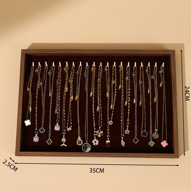 FADELI Wholesale Linen Bracelet Tray Gray Black Necklace Jewelry Storage Tray Custom Leather Velvet Jewelry Bracelet Display Tray