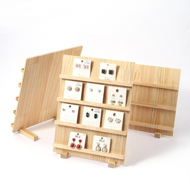 FADELI Ready to Ship Vertical Earring Cardboard Display Stand Wood Earring Stud Display Board 3 4 6 Layers Jewelry Stand