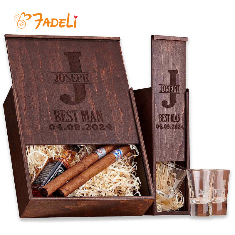 FADELI Custom Wooden Boxes Rustic Wood Cigar Box With Sliding Lid Humidor Cigar Box Cigar Case
