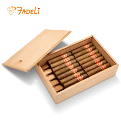 FADELI New Wooden Cigar Box with Sliding Lid Cigar Storage Box Large Capacity Sealed Cigar Humidor