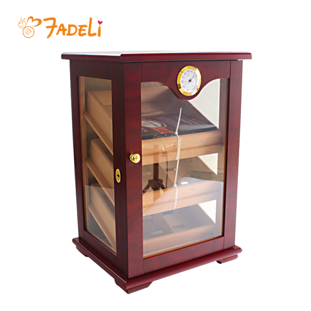 FADELI Luxury Large Capacity Commercial Wood Cigar Showcase Rack Display Humidors Humidifier Cigar Cabinet for 125 Cigars
