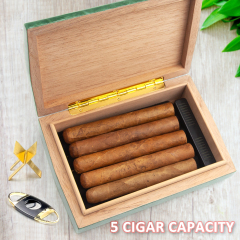 FADELI 2025 new Design Desktop Custom Cigar Gift Box Wooden Cigar case Cheap Cigar Humidor with Lighter Accessories for Office