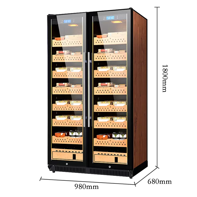 FADELI 3800 Pcs Cigar Dual Zone Temperature Humidity Climate Precise Control Big Cigar Humidor Cabinet