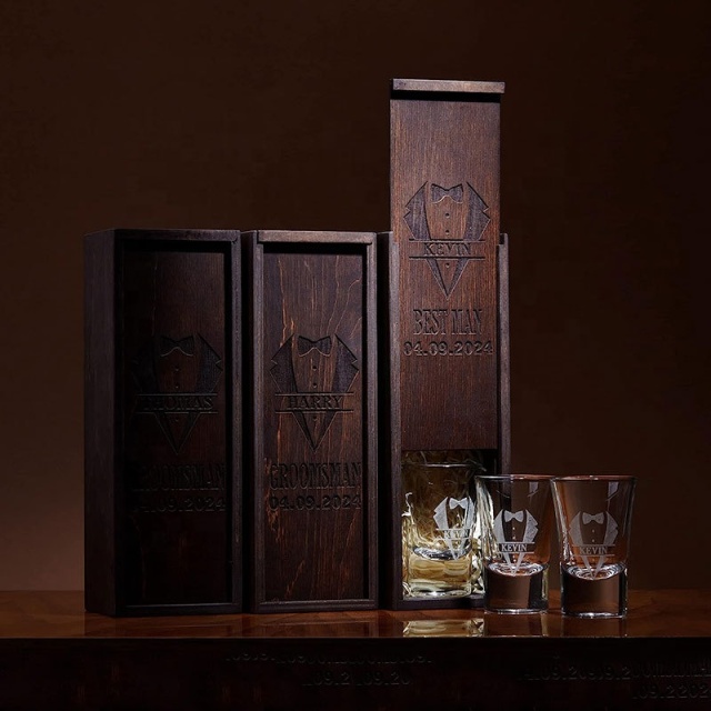 FADELI Custom Wooden Boxes Rustic Wood Cigar Box With Sliding Lid Humidor Cigar Box Cigar Case