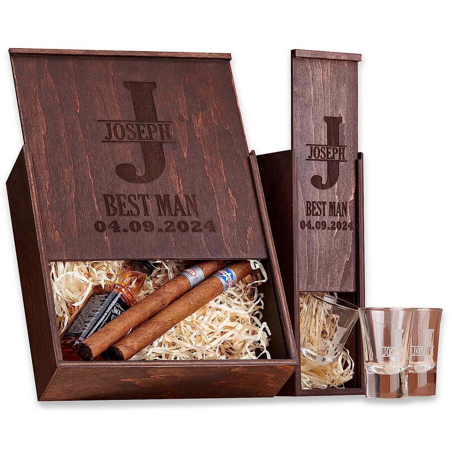 FADELI Custom Wooden Boxes Rustic Wood Cigar Box With Sliding Lid Humidor Cigar Box Cigar Case