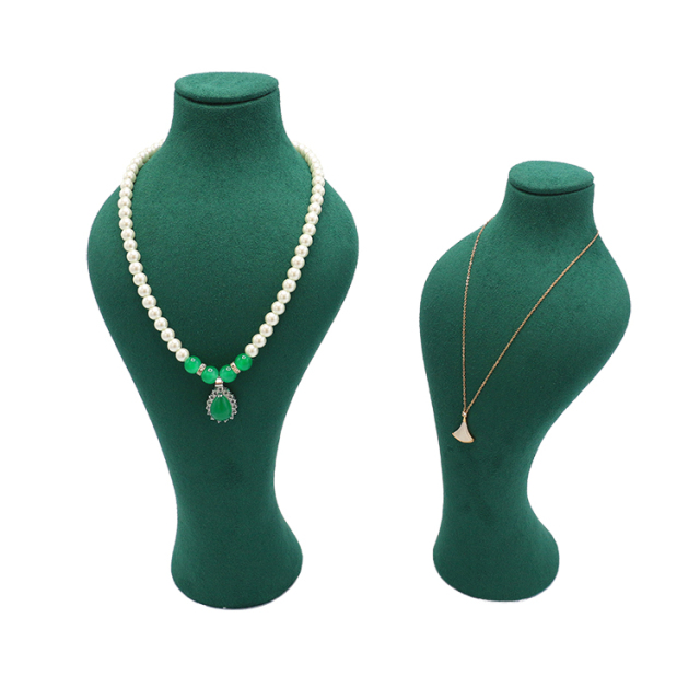 Factory Wholesale Custom Logo Dark Green Jewelry Display Necklace Stand