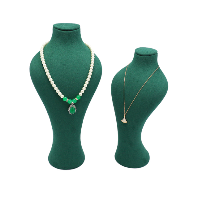 Factory Wholesale Custom Logo Dark Green Jewelry Display Necklace Stand