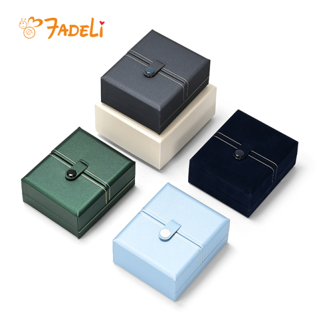 FADELI New Arrival PU Leather and Velvet Color Multiple Available Ring Earrings Box Store Jewelry Box Display Packaging