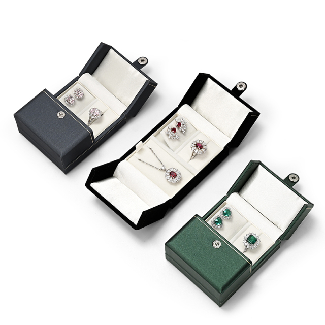 FADELI New Arrival PU Leather and Velvet Color Multiple Available Ring Earrings Box Store Jewelry Box Display Packaging