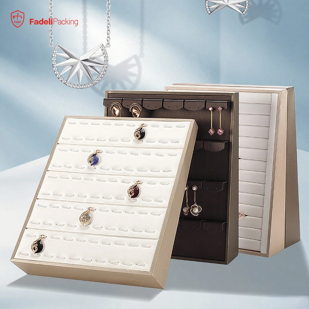New PU Leather Jewelry Display Tray for Ring Bracelet Earring Necklace Jewelry Storage Jewelry Display Props