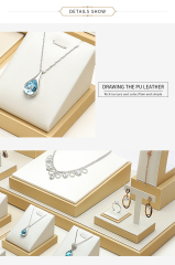 Yellow PU Leather Jewelry, Jade Display Prop, Window Creative Decoration, Ring Pendant Jewelry Rack Display Set