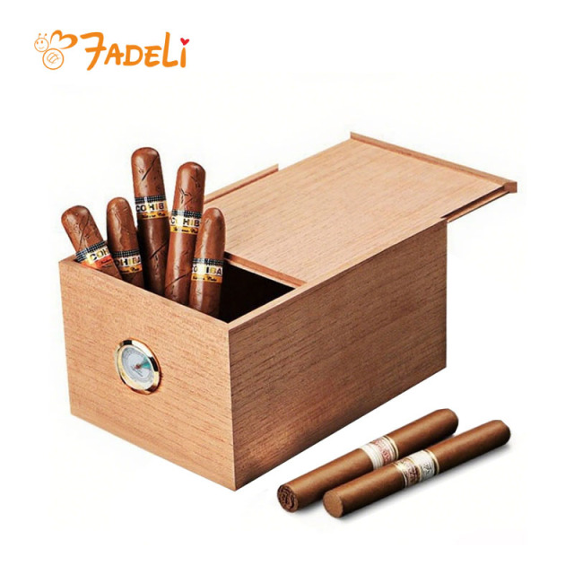 FADELI Customizable Cigar Box 10-Cigars Capacity Portable Travel Humidor Frosted Plastic Cigar Storage Case Gift Box