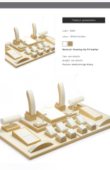 Yellow PU Leather Jewelry, Jade Display Prop, Window Creative Decoration, Ring Pendant Jewelry Rack Display Set