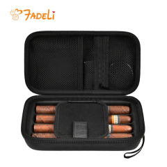 FADELI Customized Cigar Box Luxury Travel Leather EVA Cigar Holder Cigar Carrying Case Humidors With Custom Logo