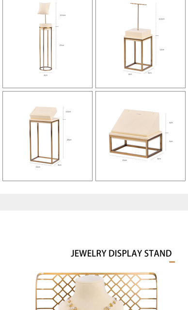 Fadeli Customized Logo Unique High-end White Microfiber Metal Necklace Jewelry Packaging Display Set Luxurious