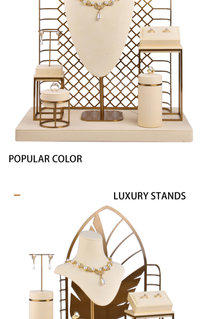 Fadeli Customized Logo Unique High-end White Microfiber Metal Necklace Jewelry Packaging Display Set Luxurious