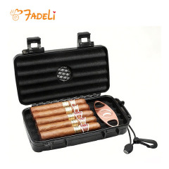 FADELI Portable Cigar Box Waterproof Small Tool Equipment Protective Plastic Case Hard Foam Humidors Used to Hold Cigars