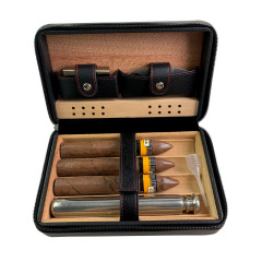 FADELI Hot Sale Luxury High End Cigar Cedar Wood Humidor Portable Travel Case Custom Logo Leather Cigar Box Humidor Case