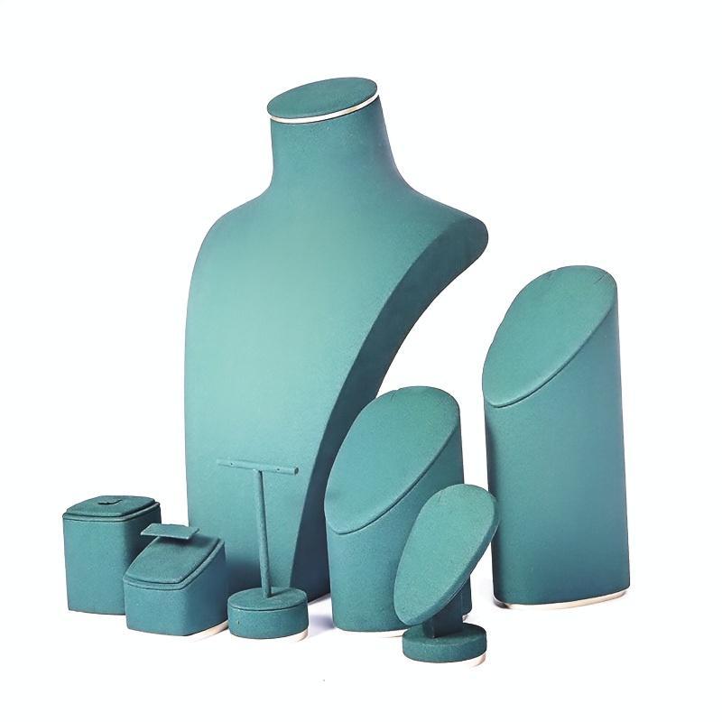 Yellow PU Leather Jewelry, Jade Display Prop, Window Creative Decoration, Ring Pendant Jewelry Rack Display Set